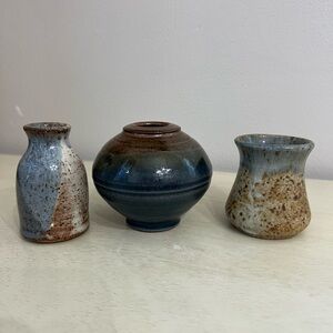 3 mini bud vases